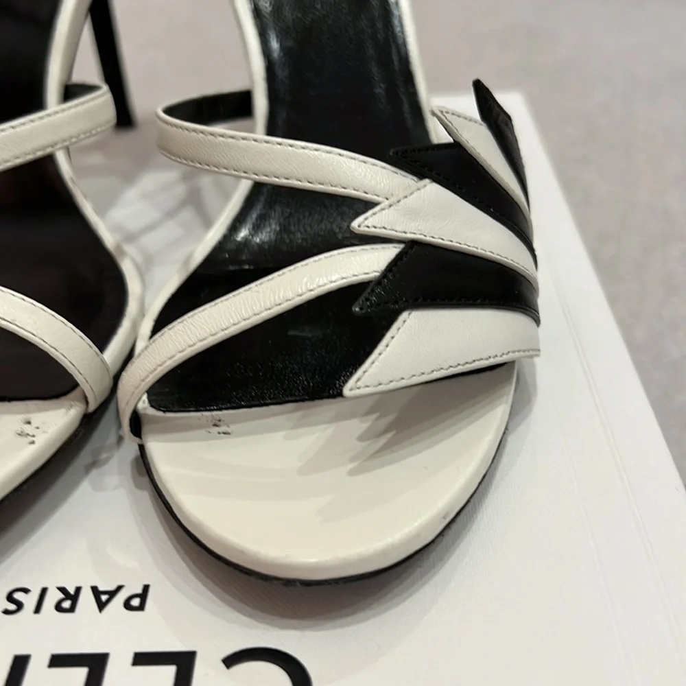 Celine size 38 (8us) beautiful white and black feathered sides. - Picture 3 of 11